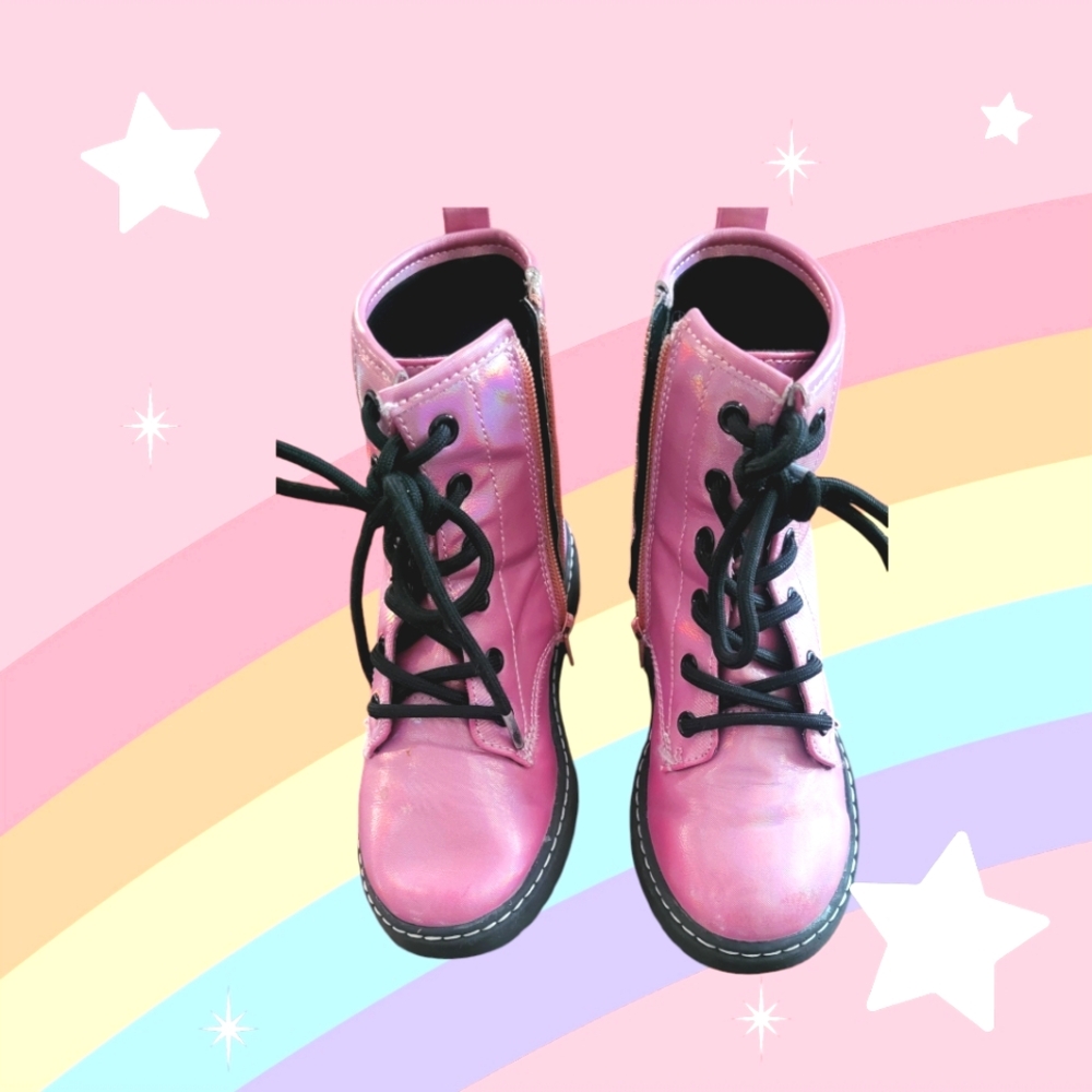 SOLD! TRUE CRAFT pink combat boots TODDLER GIRL SIZE 13